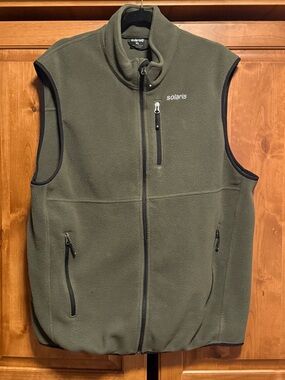 Solaris Men’s Olive Green Full-Zip Fleece Vest (XL)